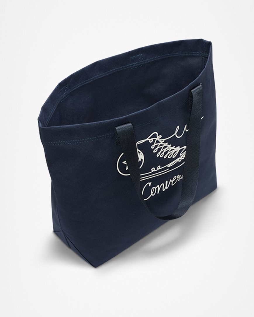 Women's Converse Canvas Sneaker Graphic Tote Bags Navy | AU 4E856K